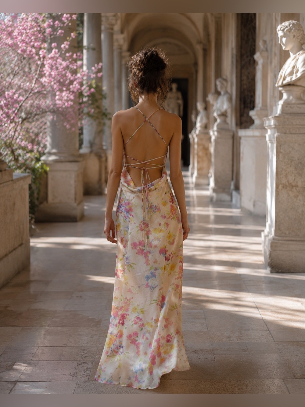 Cider Pastel Florals Spring Garden Summer Fairycore Y2K Maxi Dress Size L